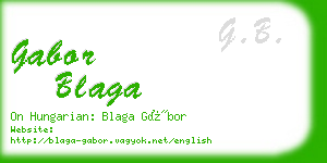 gabor blaga business card